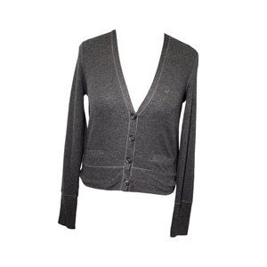 NEW NWT AEROPOSTALE Gray Thermal Cardigan Sweater Top Cropped XL Stretch